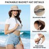 Womens Packable Waterproof Bucket Hat, Men UV Protection Sun Hat,