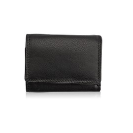 JOSYBAG BATZEN Black Leather Wallet - 3 Credit Card Slots Wallet Credit Midibörse Wickelbörse MPC9 Mini Wallet