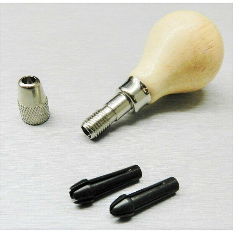 JTS Hand Chuck Wooden Pear Wood Handle Pin Vise Tool