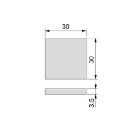 Emuca - Quadratische Selbstklebende flizgleiter für möbel, braun Farbe, 30x30 mm, Set aus 63 flizgleiter
