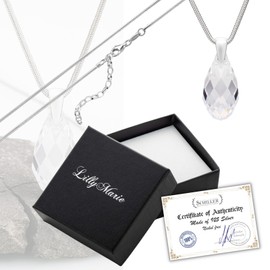 LILLY MARIE High Quality Women's Necklace with 925 Silver Drop Pendant, Glass, Crystal