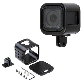 CNC Aluminum Alloy Housing Sport Camera Shell Box Frame Mount Prevent Overheating Case for GoPro Hero 5 Session/Hero 4 Session(Black)