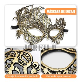 JOREILD 2pzs Antifaz Fiesta Mascaras Halloween Pareja Carnaval Cosplay,oro.antifaz Halloween Para Adulto,niño,pareja.accesorios De Halloween Cosplay P