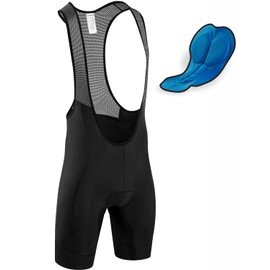 qualidyne Men's Cycling Bib 4D Padded Bike Bib Shorts Road Biking Bicycle Shorts UPF 50+ Black