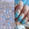 Ocean Nail Designs 5D Embossed Seashell Nail Stickers 3D Self-Adhesive