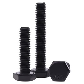 3/8-16 x 2-1/2" Hex Head Bolts Black, 304 Stainless Steel 18-8 Hexagon Head Screws Bolts, Black Oxide Finish, Allen Hex Drive, 10 PCS