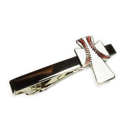 Baseball Christian Cross Jesus Christ Crucifix Suit Tie Bar Clip