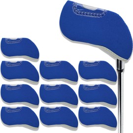 10Pcs Golf Covers Golf Wedge Headcovers Golf Club with See Through Window Clear Visible Head Covers Golf Accessories for Putters, Golf Beginner, Women Men (Blue)