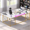 DWVO U Shaped Desk with Drawers, 79" Reversible L Shaped