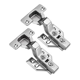 Luokim 2 Pack 1 Pairs Frameless Kitchen Cabinet Hinges Soft Close Inset European 35mm Cup Cabinet Door Hinge Heavy Duty 105 Degree Opening Concealed Cabinet Hinge