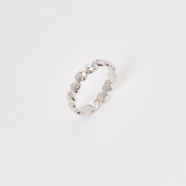 Gold&Dear 14KGP Forever Volume Heart Ring White Gold M-11 / 골드앤디어 14KGP 포에버 볼륨 하트 반지 화이트골드  M-11호