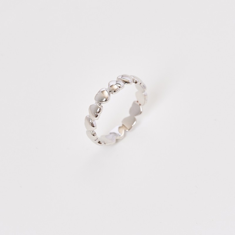 Gold&Dear 14KGP Forever Volume Heart Ring White Gold M-11 /