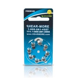 HearMore Hearing Aid Batteries- Size 10-8-pk