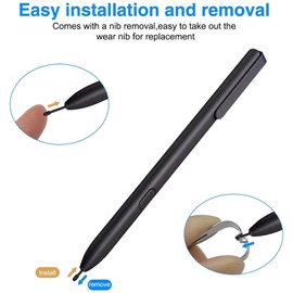 Pack of 10 Stylus Pen Tips for Remarkable 1, Durable EMR Stylus Pen Replacement Tips with Tweezers for Remarkable 2, Soft Replacement Tips (Black)