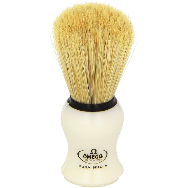 Omega #10066 Shaving Brush Mock Ivory Handle