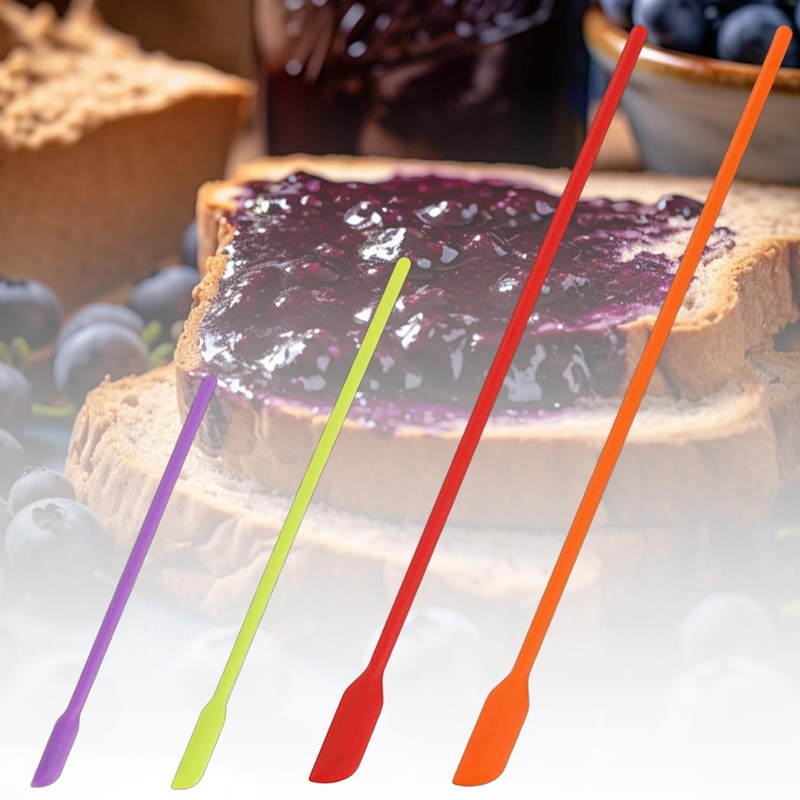 4Pcs Multifunctional Tiny Jar Scraper Spatula Non-Stick Long Handle Jar