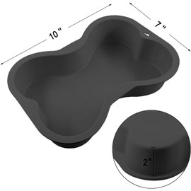 HINMAY - Molde de silicona para tartas de cumpleaños con forma de hueso, con bolígrafo decorativo (negro, grande)