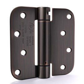 goldenwarm 4pack Door Hinges Oil Rubbed Bronze 4 Inch Self Closing Door Hinges Spring Door Hinge with 5/8" Radius Corners - Adjustable Door Closing, Residential & Heavy-Duty Hardware