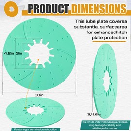 Threlaco 2 Pack 5th Wheel Hitch Lube Plate 10 Inch RV Camper Trailer Fifth Wheel Plate Disc Accessories for Trailer Safety Kit, 3/16 Inch Thick, Green