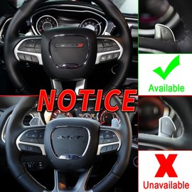 HIBEYO for 2015-2019 Dodge Challenger paddle shifters Trim Cover for Dodge Paddle Shifter Extensions Metal Steering Wheel Paddle Shifter Interior Decoration Accessories-Black