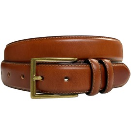 HJ-10 Men's Oil-Tanned Genuine Leather Dress Classic Belt 1-1/8"(30mm) Wide (Tan, 36.)