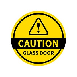 fagraphix Attention Caution Glass Door Sticker Decal Self Adhesive Warning Safety 4.00" Wide