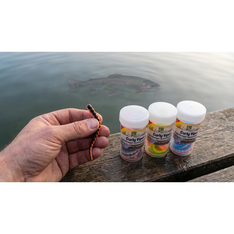 Zite Fishing Curly Viper Esca in gomma per trota, 24