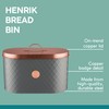 Typhoon Henrik Grey Coated Steel Bread Bin With Copper Lid,