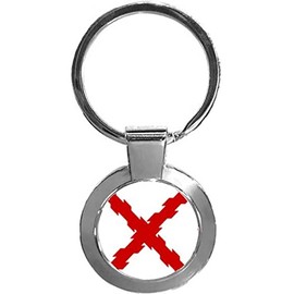 Burgundy Cross France Luxury Round Shaped Metal Keyring And Gift Box