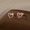 Reffeer Solid 925 Sterling Silver Open Heart Earrings Stud for