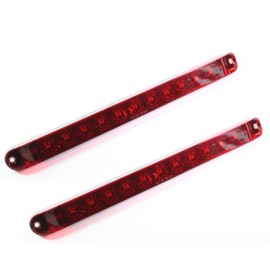 Pair of Red 17" Inch Waterproof Submersible Brake Stop Turn ID Light Bar Trailer Truck RV - Multifunction