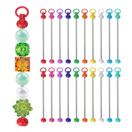 PATIKIL 20 Stück Perlen-Schlüsselanhänger-Stangen, Metall-Perlen, Schlüsselanhänger-Rohlinge, Großpackung für Anhänger, DIY, Kunst, Handwerk, mehrfarbig, 14.8x3cm