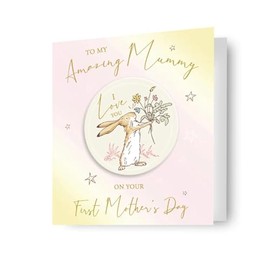 First Mother's Day Card with Coaster, Guess How Much I Love You Design Amazing Mummy Card