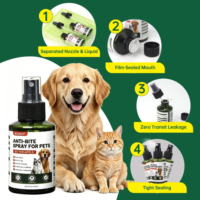 SECIVLOT Bitter Apple Spray for Dogs, No Chew Training Aid