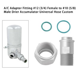 Frezon A/C Adapter Fitting #12 (3/4) Female to #10 (5/8) Male Drier Accumulator Universal Hose Custom for Early to Late Model GM driers