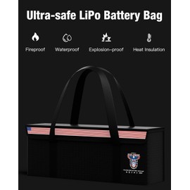 HulkGoo Ebike Battery Bag Fireproof Battery Safe Bag Explosion-Proof Waterproof Lipo Battery Storage Box Lithium Battery Guard Safe Case(19.3 * 4.3 * 7inch), 2-Pack