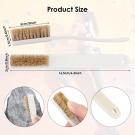 Grevosea Climbing and Bouldering Brush, Bouldering Chalk Brush with Thick Boar's Hair Bristles and Strong Handle Outdoor Indoor Rock Climbing Brush Boulder Cleaning Brush for Holds and Chalk