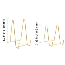 NGOSUET 8 Pieces 6 Inch 3 Inch Iron Display Stand, Gold Metal Plate Stand, Plate Holder, Display Stand, Plate Stand for Photo Display Boards Books Artworks