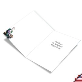 NobleWorks - Big Funny Easter Greeting Card 8.5 x 11 Inch with Envelope (1 Pack) Large Jumbo Bunny Slippers J3175EAG