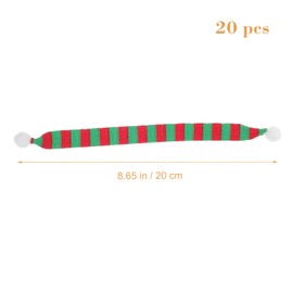 Kisangel 20pcs Mini Christmas Scarf Wine Bottle Knit Scarves Doll Figurine Scarves for Xmas Tree DIY Crafts,Red Green