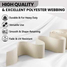 WEBSUKA Polyester Webbing Strap 18+Colors – 1"&1.5"&2" – 10 Yards Heavy Duty Webbing Roll, Flat Webbing Strap for Indoor&Outdoor Gear, Climbing, DIY Crafting, Repairing 2"-10yards