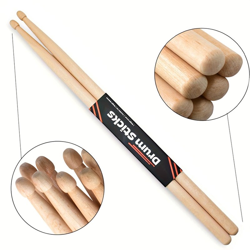 2 Pairs Drum Sticks 5A, Professional Classic Maple Wood Drumsticks,