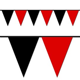 Ziggos Party Black and Red Triangle Pennant Flag 100 Ft.
