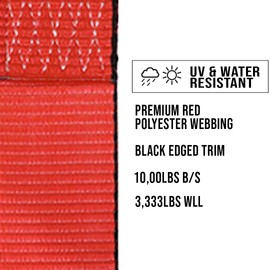 Boxer 4 Pack 2" x 24" Premium Red Axle Straps Tie Downs w/Delta Ring - Adjustable Tire Wheel Tie Down with Protective Sleeve
