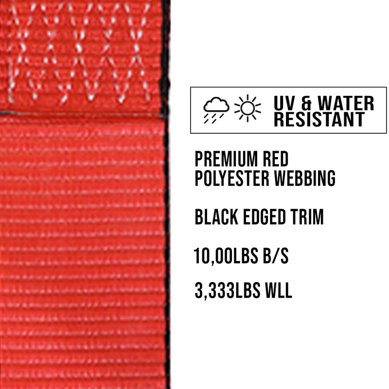 Boxer 4 Pack 2" x 24" Premium Red Axle Straps