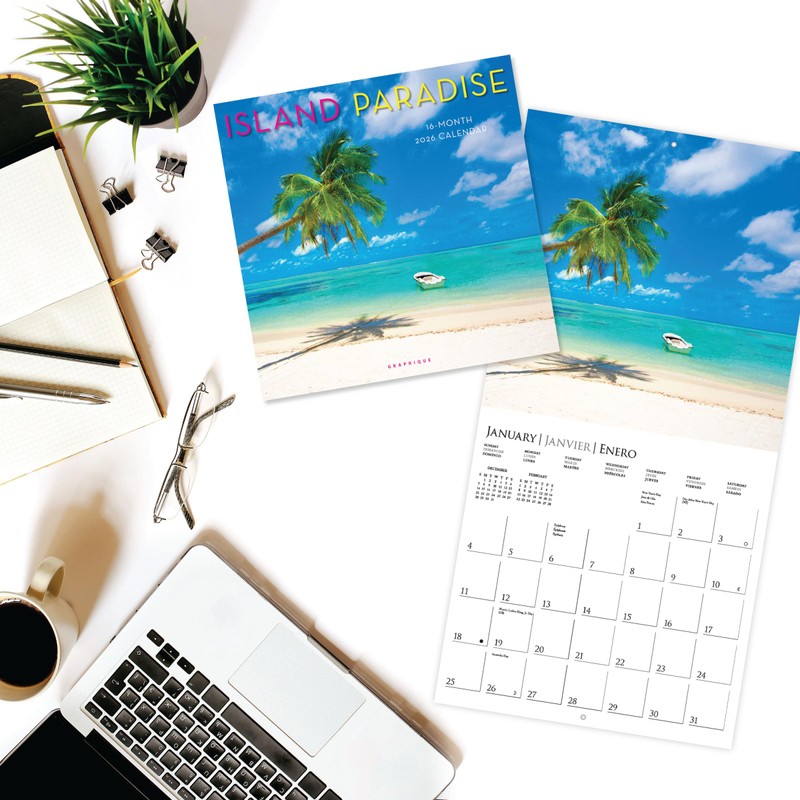Graphique 2026 Island Paradise Wall Calendar | 12” x 12”