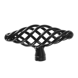 ViaGasaFamido Birdcage Cabinet Pull Hardware Pull Knob Bird Cage Birdcage Oval Nest Wire Swirl Kitchen Cabinet Drawer Handle Matt Black Wrought Iron with Mounting Hardware(#3-0)