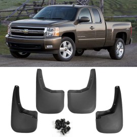 SDeelCase 4 Pcs OE Style Mud Guards Splash Flaps Fit 07-13 Chevy Silverado 1500 2500 3500