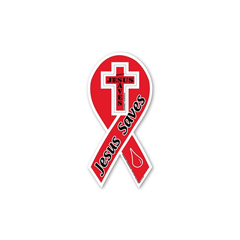 Jesus Saves Ribbon Magnet by Magnet America Is 8" x