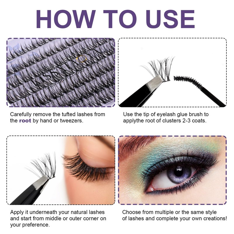 KISSXIAOYA Cluster Eyelash Extension, Lashes, Eyelash Curler, Eyelash Seal, Tweezers,
